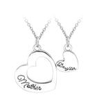 Mother Daughter Necklace Set of 2 Matching Heart Mom and Me Jewelry - Mounteen. Worldwide shipping available.