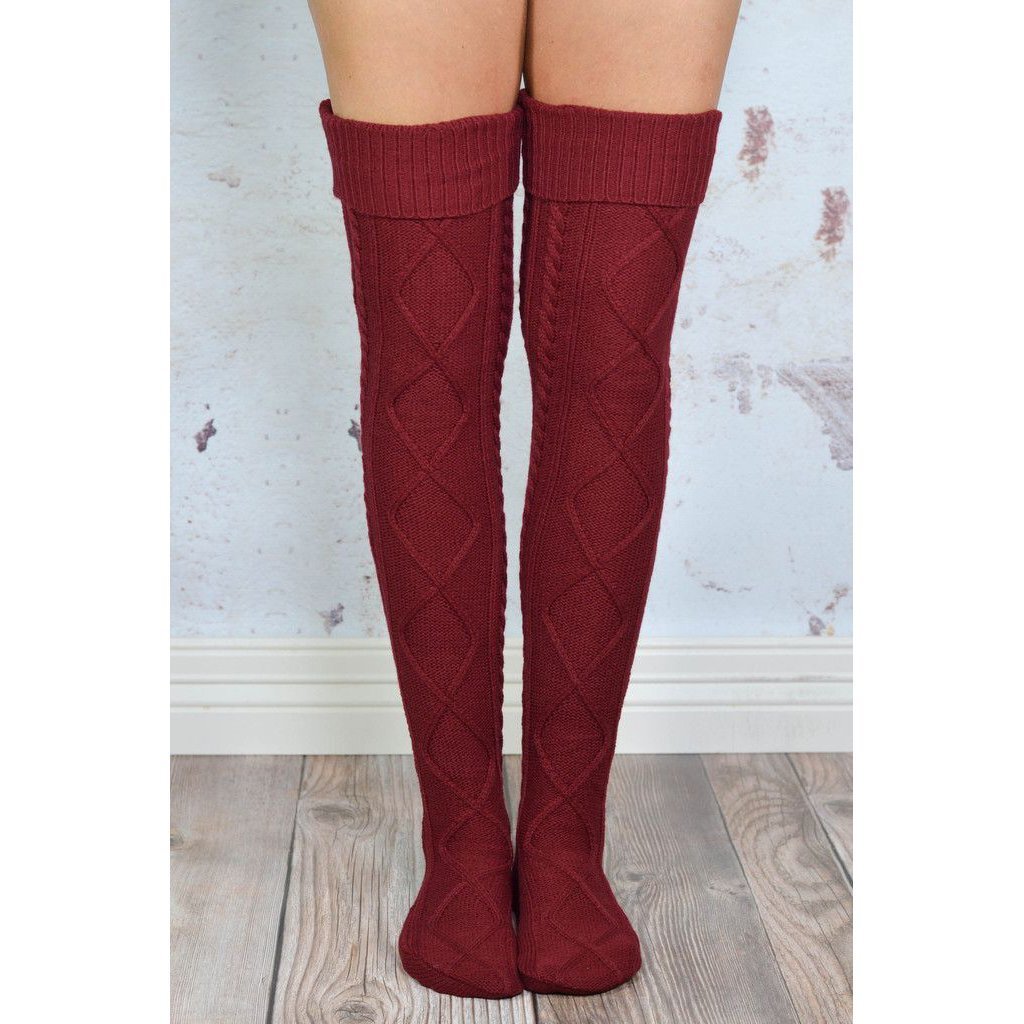 Over The Knee Knit Socks - Mounteen. Worldwide shipping available.