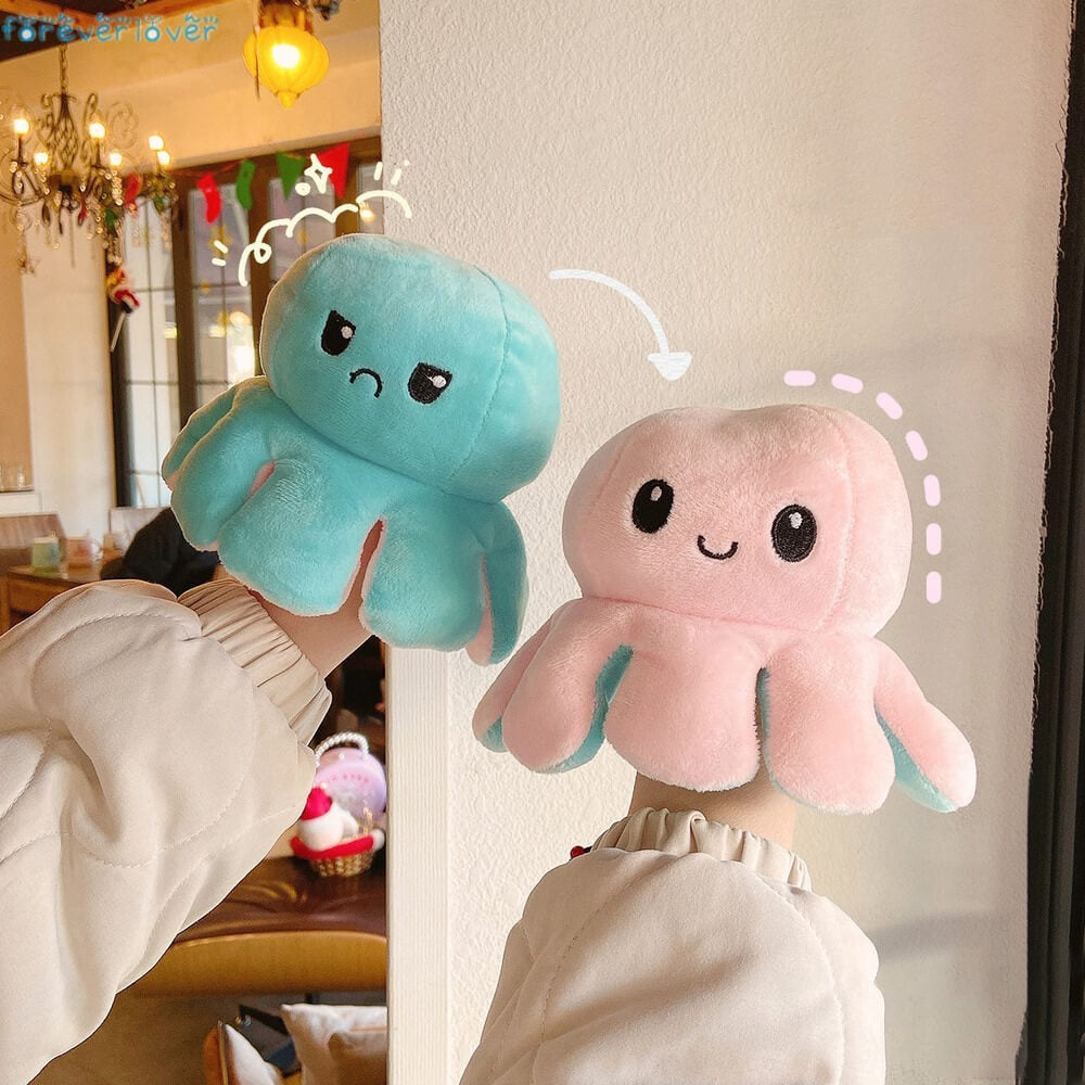 Multicolored Reversible Octopus Plush Toy. Shop Stuffed Animals on Mounteen. Worldwide shipping available.