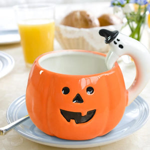 Pumpkin Shaped Coffee Mug For Halloween. Shop Mugs on Mounteen. Worldwide shipping available.
