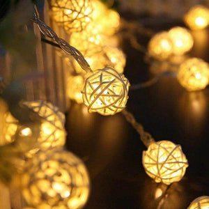 rattan ball fairy lights