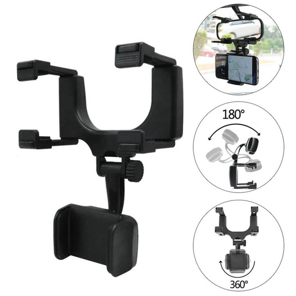 Rear View Mirror Phone Mount. Shop Vehicle Organizers on Mounteen. Worldwide shipping available.