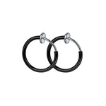 Black Retractable Hoop Earrings. Shop Earrings on Mounteen. Worldwide shipping available.