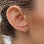 Silver & Gold Wishbone Stud Earrings. Shop Earrings on Mounteen. Worldwide shipping available.