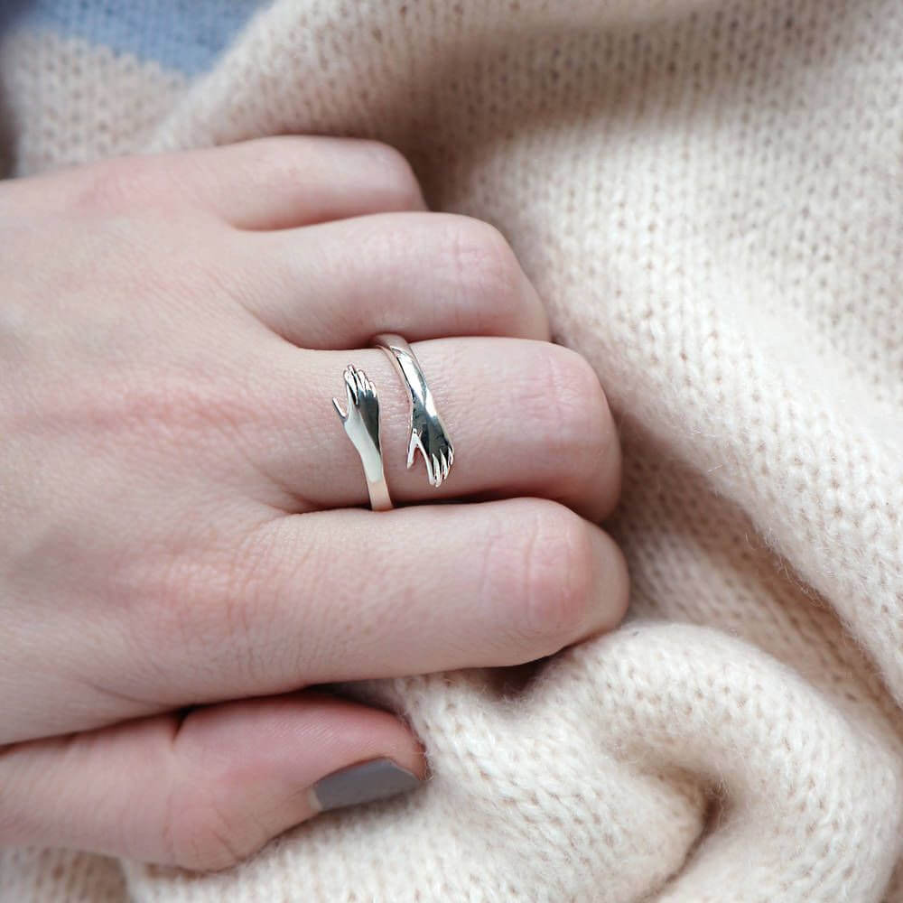 Silver Hug Ring, 1.9 cm Diameter. Shop Jewelry on Mounteen. Worldwide shipping available.