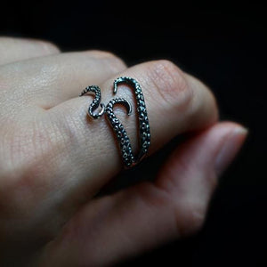 Silver Octopus Tentacle Ring. Shop Jewelry on Mounteen. Worldwide shipping available.
