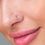 Single Piercing Double Hoop Nose Ring. Shop Jewelry on Mounteen. Worldwide shipping available.