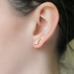 Small Lightning Bolt Stud Earrings. Shop Earrings on Mounteen. Worldwide shipping available.