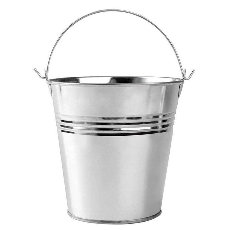 Small metal bucket with handle