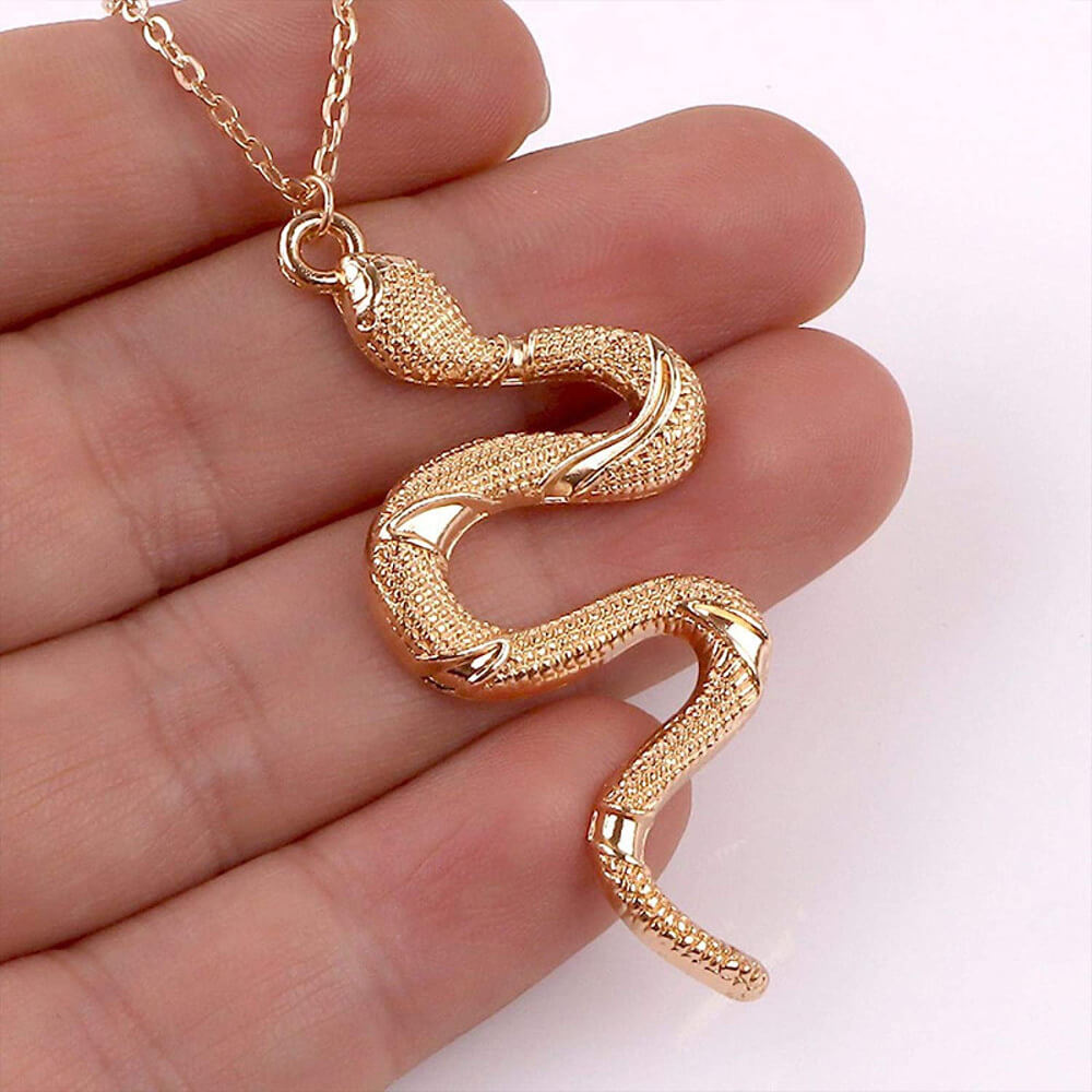 Snake Pendant Necklace With Link Chain. Shop Jewelry on Mounteen. Worldwide shipping available.