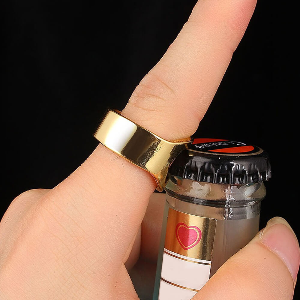 Stainless Steel Bottle Cap Opener Ring. Shop Jewelry on Mounteen. Worldwide shipping available.