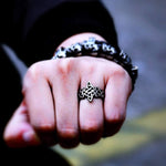 Stainless Steel Silver Triquetra Ring. Shop Jewelry on Mounteen. Worldwide shipping available.