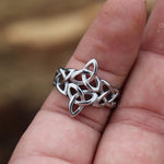 Stainless Steel Silver Triquetra Ring. Shop Jewelry on Mounteen. Worldwide shipping available.