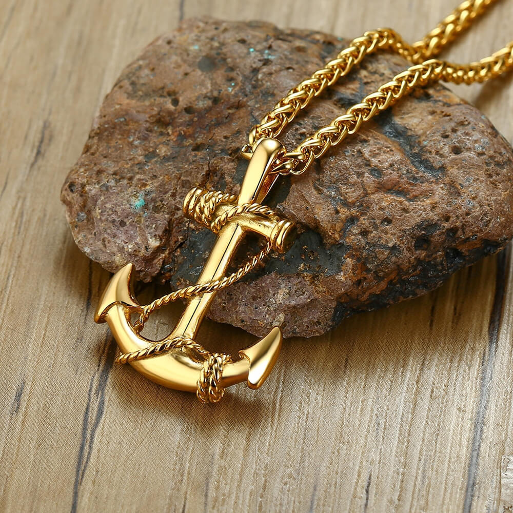 Stainless Steel Unisex Anchor Necklace. Shop Jewelry on Mounteen. Worldwide shipping available.