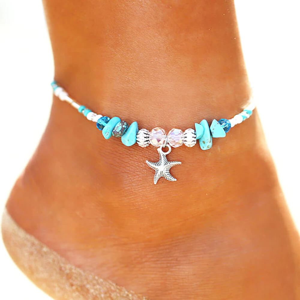 Starfish Charm Ankle Bracelet. Shop Bracelets on Mounteen. Worldwide shipping available.