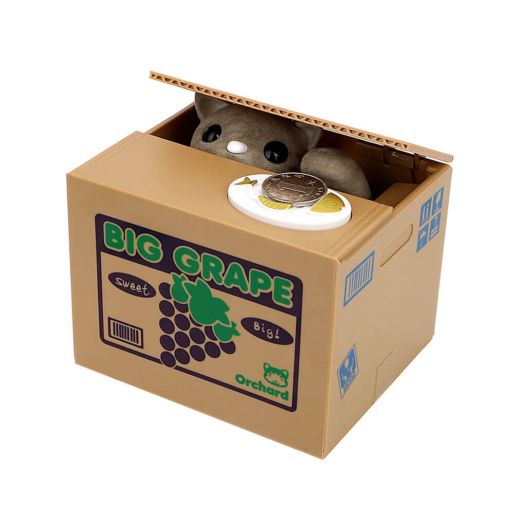 Stealing Coin Cat Piggy Bank, Plastic. Shop Piggy Banks & Money Jars on Mounteen. Worldwide shipping available.