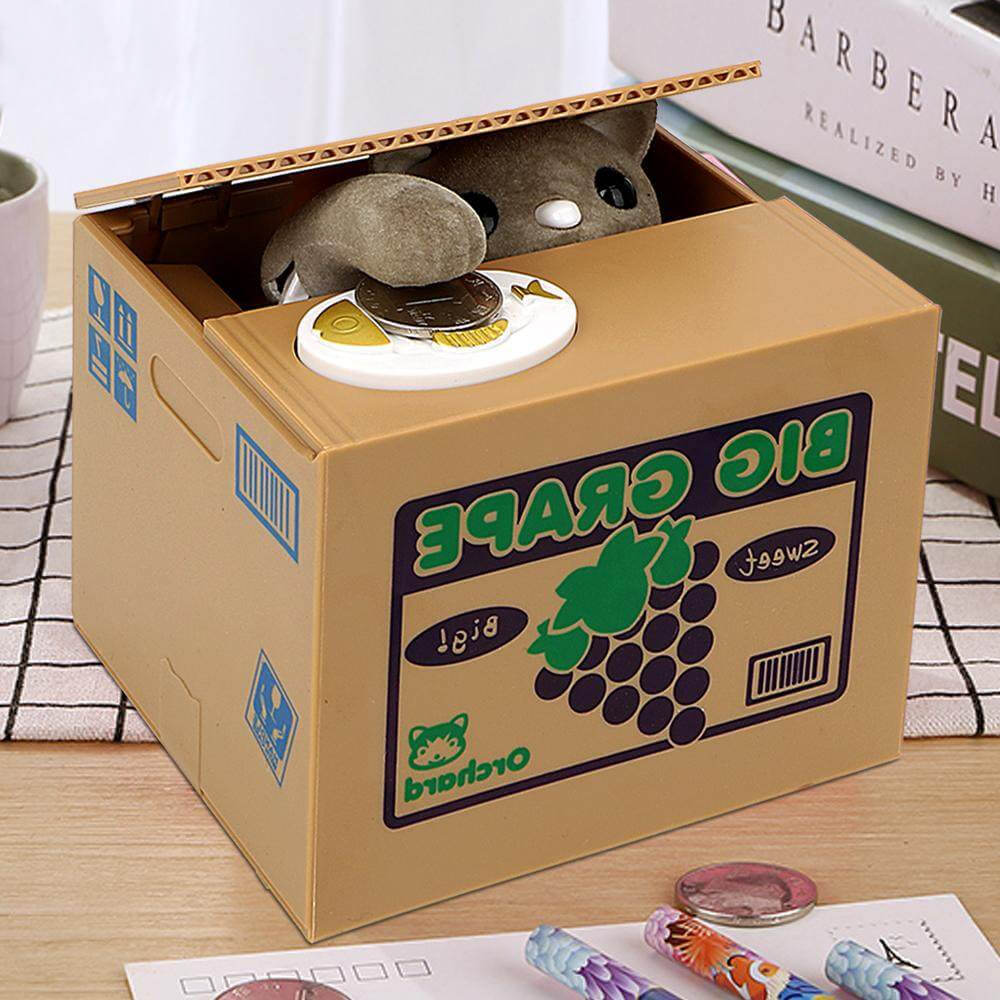 Stealing Coin Cat Piggy Bank, Plastic. Shop Piggy Banks & Money Jars on Mounteen. Worldwide shipping available.