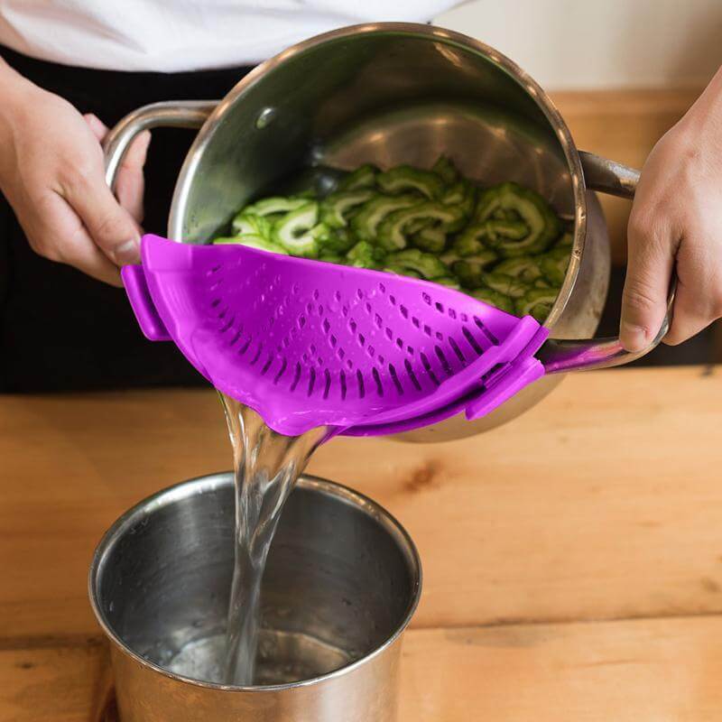 Strainer Clip Anti-Spill Colander. Shop Colanders & Strainers on Mounteen. Worldwide shipping available.