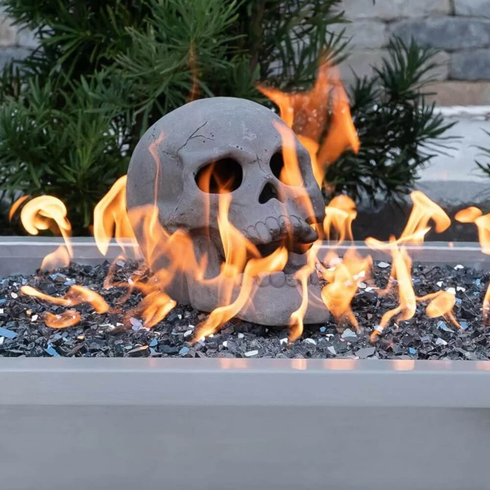 Terrifying Human Skull Fire Pit Mounteen
