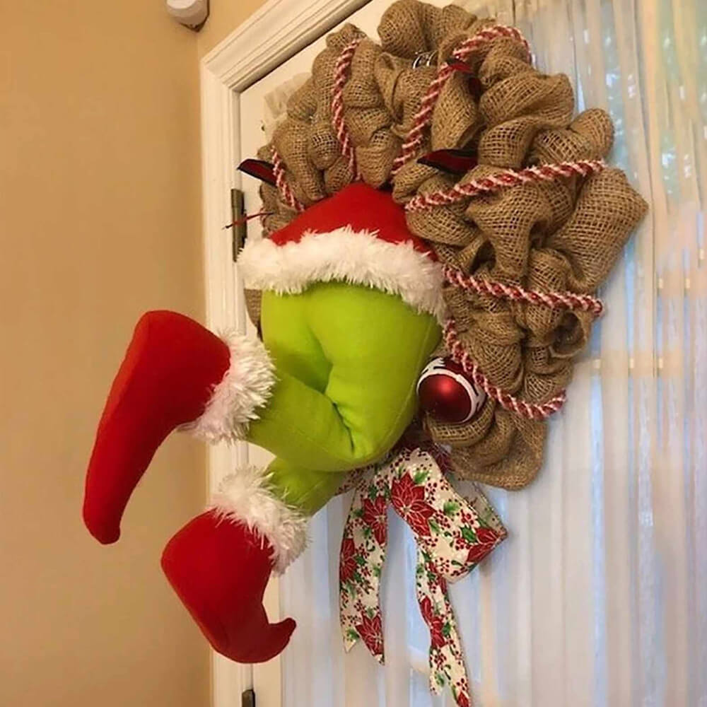 Thief Grinch Christmas Wreath. Shop Wreaths & Garlands on Mounteen. Worldwide shipping available.