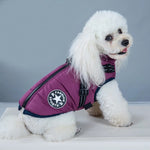 Purple Waterproof Winter Dog Coat With Built-In Harness. Shop Outerwear on Mounteen. Worldwide shipping available.
