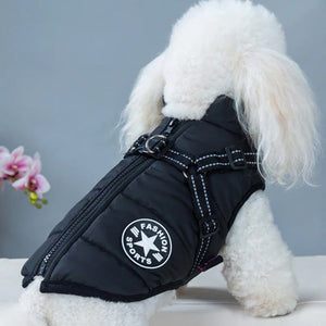 Black Waterproof Winter Dog Coat With Built-In Harness. Shop Outerwear on Mounteen. Worldwide shipping available.
