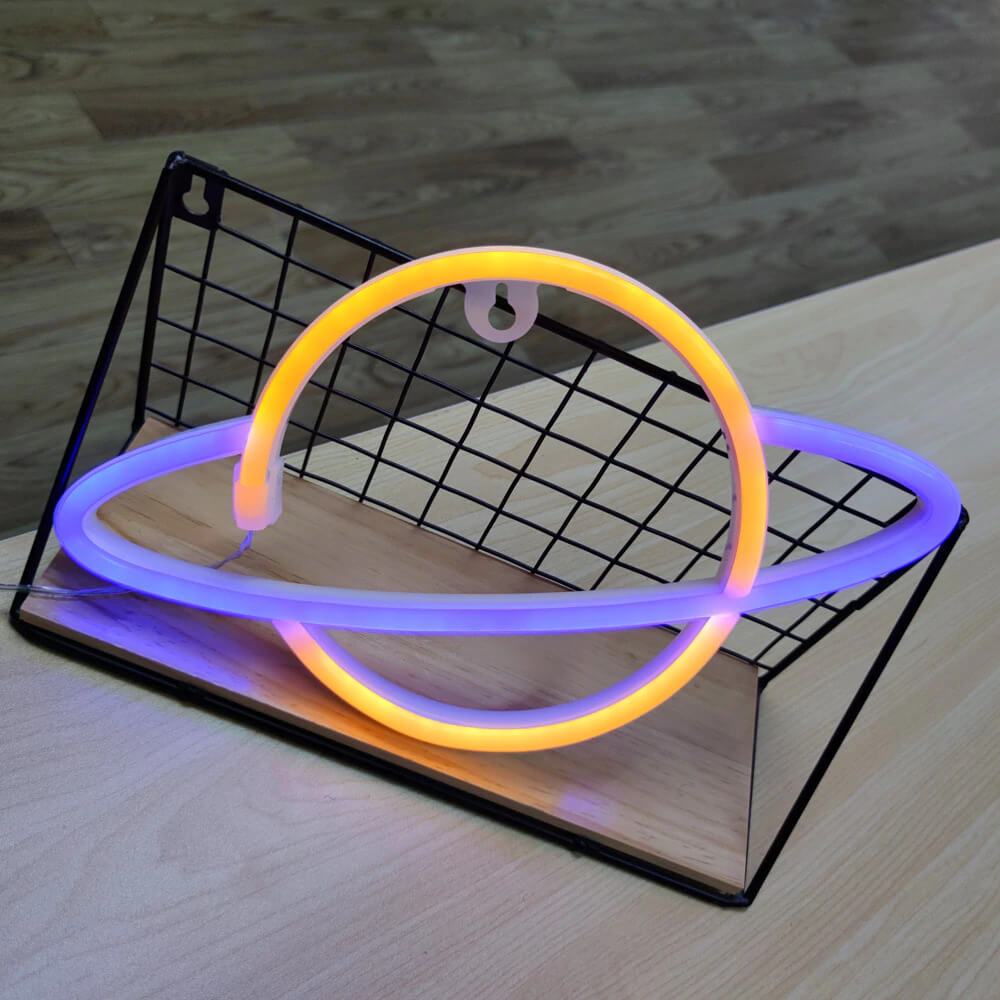 Whimsical Neon Planet Wall Light. Shop Wall Light Fixtures on Mounteen. Worldwide shipping available.