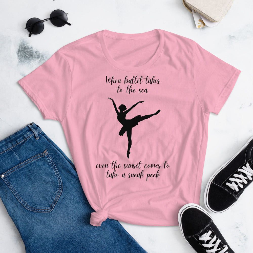When Ballet Takes To The Sea Even The Sunset Comes To Take A Sneak Peek T-Shirt